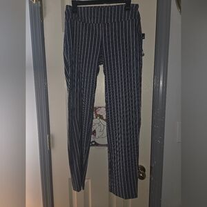 New Directions Navy and White Striped Leggings